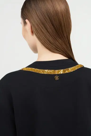 Roberto Cavalli Black T-Shirt with Snake Embroidery | Thumbnail 6 Roberto Cavalli Black T-Shirt with Snake Embroidery | Thumbnail 6