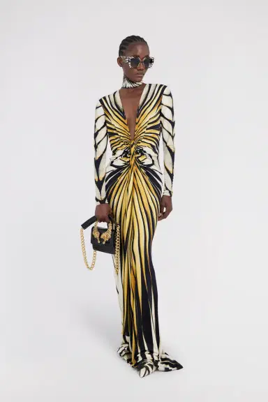 Roberto Cavalli Ray Of Gold Print Maxi Dress | Thumbnail 2 Roberto Cavalli Ray Of Gold Print Maxi Dress | Thumbnail 2