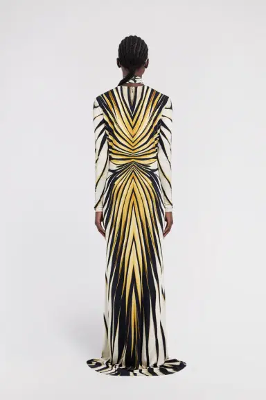 Roberto Cavalli Ray Of Gold Print Maxi Dress | Thumbnail 3 Roberto Cavalli Ray Of Gold Print Maxi Dress | Thumbnail 3