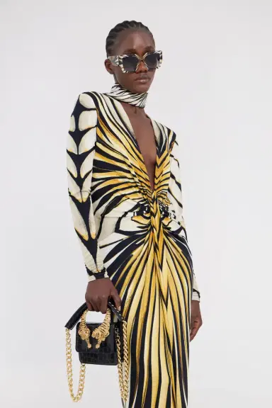 Roberto Cavalli Ray Of Gold Print Maxi Dress | Thumbnail 5 Roberto Cavalli Ray Of Gold Print Maxi Dress | Thumbnail 5