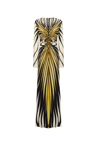 Roberto Cavalli Ray Of Gold Print Maxi Dress | Thumbnail 1 Roberto Cavalli Ray Of Gold Print Maxi Dress | Thumbnail 1