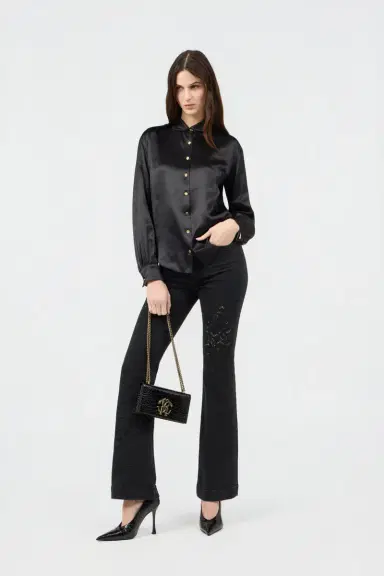 Roberto Cavalli Jeans Flared Black With Floral Embroidery | Thumbnail 6 Roberto Cavalli Jeans Flared Black With Floral Embroidery | Thumbnail 6