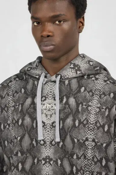 Roberto Cavalli Python Print Hoodie Sweatshirt | Thumbnail 4 Roberto Cavalli Python Print Hoodie Sweatshirt | Thumbnail 4