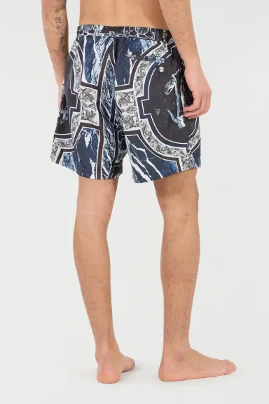 Roberto Cavalli Swim Shorts With Fang And Marble Print | Thumbnail 3 Roberto Cavalli Swim Shorts With Fang And Marble Print | Thumbnail 3