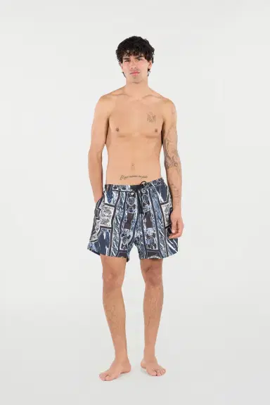 Roberto Cavalli Swim Shorts With Fang And Marble Print | Thumbnail 7 Roberto Cavalli Swim Shorts With Fang And Marble Print | Thumbnail 7