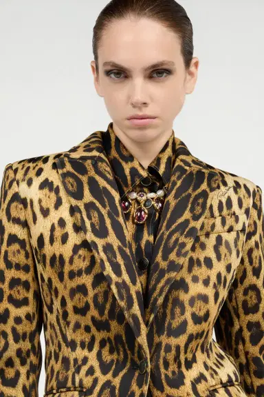 Roberto Cavalli Single-Breasted Blazer With Jaguar Skin Print | Thumbnail 4 Roberto Cavalli Single-Breasted Blazer With Jaguar Skin Print | Thumbnail 4
