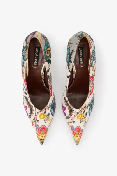 Roberto Cavalli Florentine Flower Print Pump | Thumbnail 6 Roberto Cavalli Florentine Flower Print Pump | Thumbnail 6