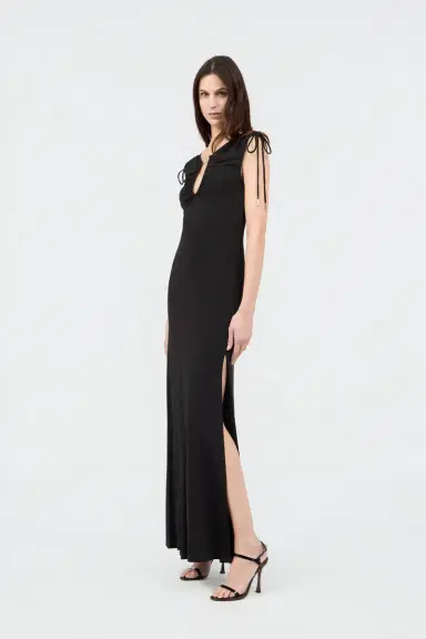 Roberto Cavalli Black Maxi Dress with Mirror Snake Detail | Thumbnail 2 Roberto Cavalli Black Maxi Dress with Mirror Snake Detail | Thumbnail 2
