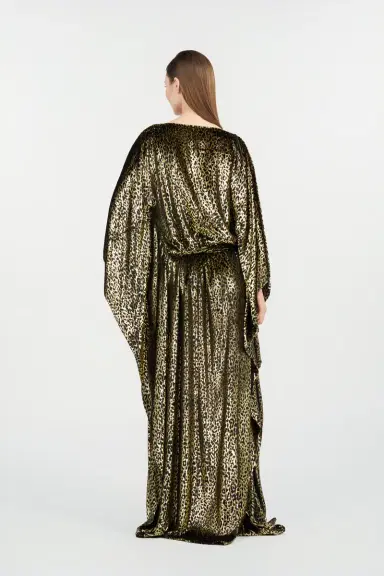 Roberto Cavalli Glossy Silk Animal-Print Kimono Dress | Thumbnail 3 Roberto Cavalli Glossy Silk Animal-Print Kimono Dress | Thumbnail 3