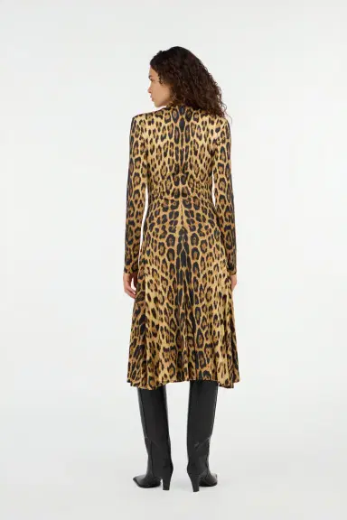 Roberto Cavalli Jaguar Skin Print Wrap Midi Dress | Thumbnail 3 Roberto Cavalli Jaguar Skin Print Wrap Midi Dress | Thumbnail 3