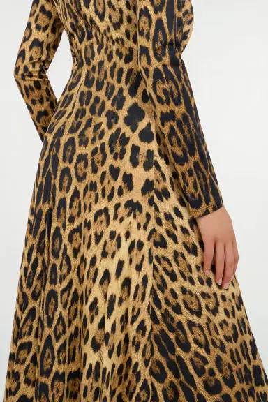 Roberto Cavalli Jaguar Skin Print Wrap Midi Dress | Thumbnail 6 Roberto Cavalli Jaguar Skin Print Wrap Midi Dress | Thumbnail 6