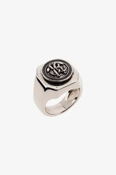 Roberto Cavalli Silver-Tone RC Monogram Signet Ring | Thumbnail 3 Roberto Cavalli Silver-Tone RC Monogram Signet Ring | Thumbnail 3