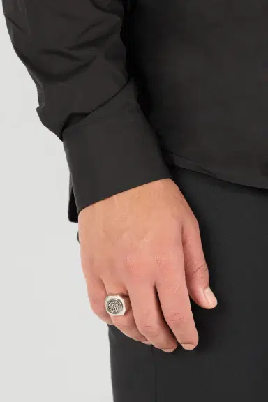 Roberto Cavalli Silver-Tone RC Monogram Signet Ring | Thumbnail 5 Roberto Cavalli Silver-Tone RC Monogram Signet Ring | Thumbnail 5