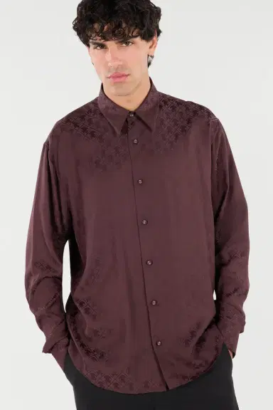 Roberto Cavalli Silk-Blend Shirt With All-Over Monogram | Thumbnail 5 Roberto Cavalli Silk-Blend Shirt With All-Over Monogram | Thumbnail 5