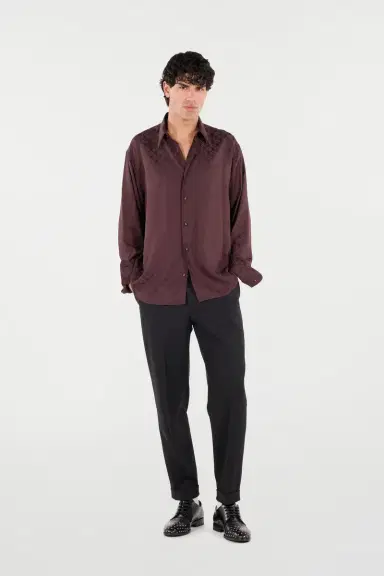 Roberto Cavalli Silk-Blend Shirt With All-Over Monogram | Thumbnail 7 Roberto Cavalli Silk-Blend Shirt With All-Over Monogram | Thumbnail 7