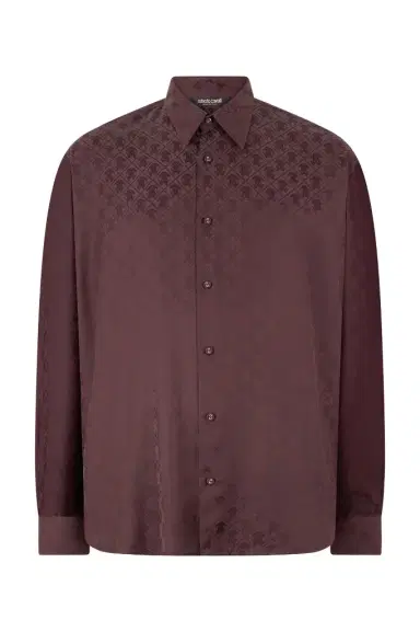 Roberto Cavalli Silk-Blend Shirt With All-Over Monogram | Thumbnail 1 Roberto Cavalli Silk-Blend Shirt With All-Over Monogram | Thumbnail 1