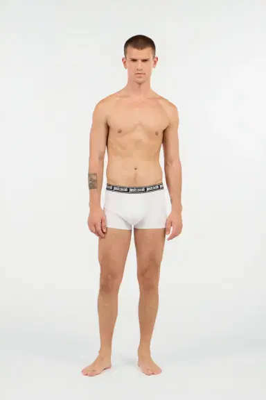 Roberto Cavalli White Boxer With Logo Waistband | Thumbnail 2 Roberto Cavalli White Boxer With Logo Waistband | Thumbnail 2