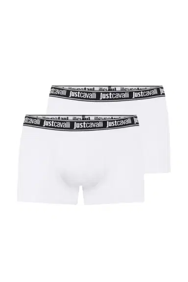 Roberto Cavalli White Boxer With Logo Waistband | Thumbnail 1 Roberto Cavalli White Boxer With Logo Waistband | Thumbnail 1