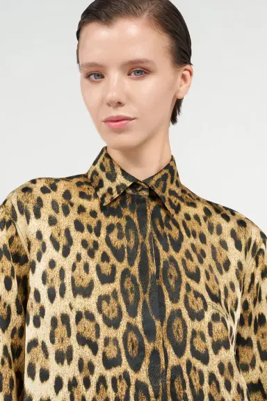Roberto Cavalli Silk Shirt with Jaguar Print | Thumbnail 5 Roberto Cavalli Silk Shirt with Jaguar Print | Thumbnail 5