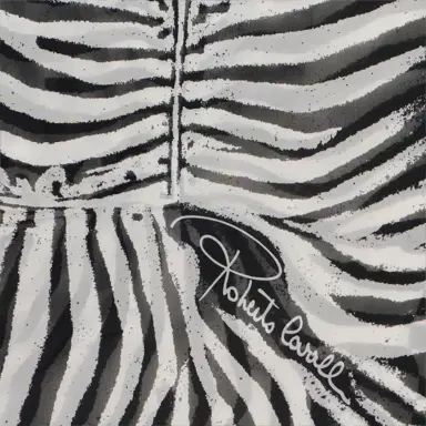 Roberto Cavalli Silk Scarf With White Tigress Print | Thumbnail 2 Roberto Cavalli Silk Scarf With White Tigress Print | Thumbnail 2