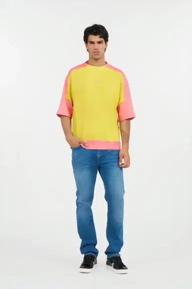 Roberto Cavalli Yellow And Pink Color-Block T-Shirt | Thumbnail 6 Roberto Cavalli Yellow And Pink Color-Block T-Shirt | Thumbnail 6