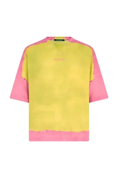 Roberto Cavalli Yellow And Pink Color-Block T-Shirt | Thumbnail 1 Roberto Cavalli Yellow And Pink Color-Block T-Shirt | Thumbnail 1
