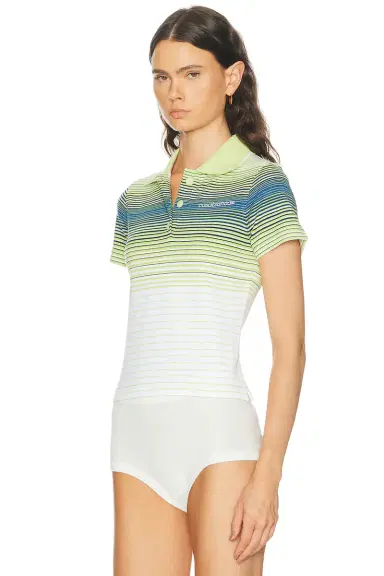 Casablanca Striped Polo Top | Thumbnail 2 Casablanca Striped Polo Top | Thumbnail 2
