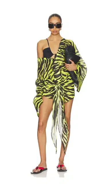 THE ATTICO Zebra Wrap Mini Dress | Thumbnail 5 THE ATTICO Zebra Wrap Mini Dress | Thumbnail 5