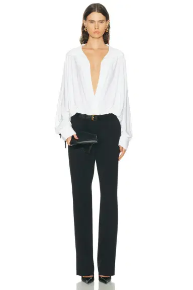 Norma Kamali Super Oversized Boyfriend Shirt Bodysuit | Thumbnail 5 Norma Kamali Super Oversized Boyfriend Shirt Bodysuit | Thumbnail 5