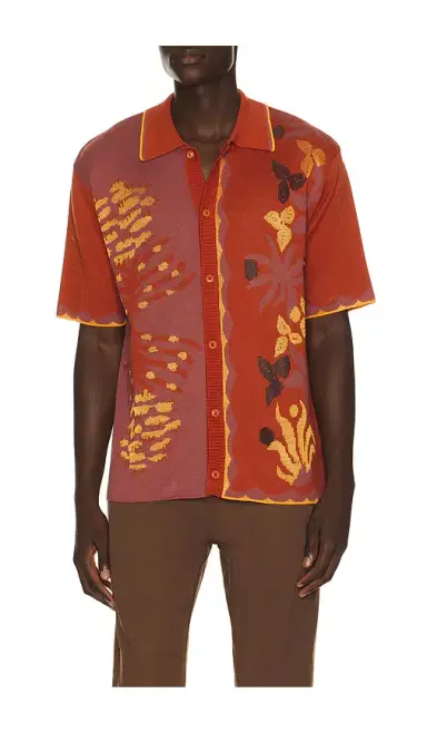 Scotch & Soda Knitted Jacquard Short Sleeve Shirt | Thumbnail 1 Scotch & Soda Knitted Jacquard Short Sleeve Shirt | Thumbnail 1