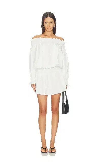 Norma Kamali Long Sleeve Peasant Mini Dress | Thumbnail 1 Norma Kamali Long Sleeve Peasant Mini Dress | Thumbnail 1