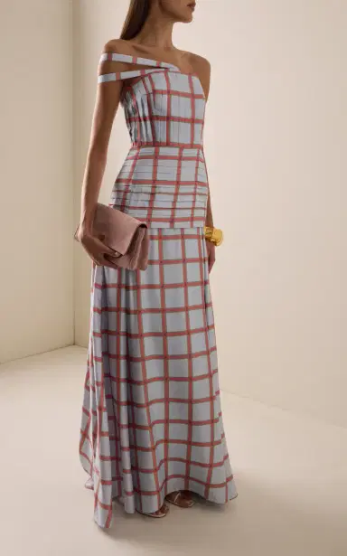 Emilia Wickstead Estella Grid Wool Maxi Dress | Thumbnail 2 Emilia Wickstead Estella Grid Wool Maxi Dress | Thumbnail 2