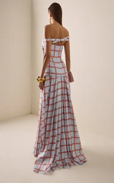 Emilia Wickstead Estella Grid Wool Maxi Dress | Thumbnail 4 Emilia Wickstead Estella Grid Wool Maxi Dress | Thumbnail 4