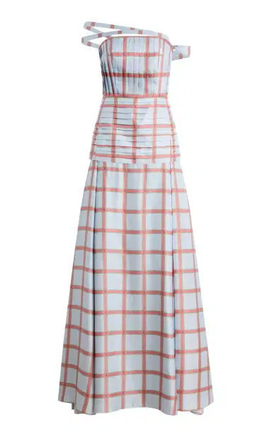 Emilia Wickstead Estella Grid Wool Maxi Dress | Thumbnail 1 Emilia Wickstead Estella Grid Wool Maxi Dress | Thumbnail 1
