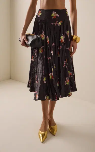 Emilia Wickstead Nera Floral Pleated Midi Skirt | Thumbnail 3 Emilia Wickstead Nera Floral Pleated Midi Skirt | Thumbnail 3