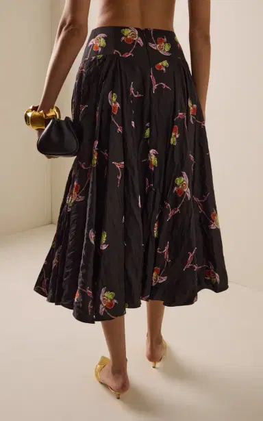 Emilia Wickstead Nera Floral Pleated Midi Skirt | Thumbnail 4 Emilia Wickstead Nera Floral Pleated Midi Skirt | Thumbnail 4