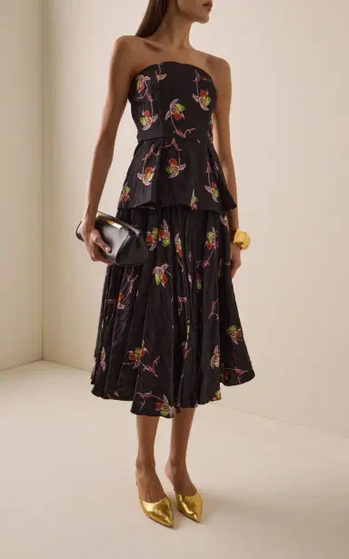 Emilia Wickstead Jadiel Floral Satin Peplum Top | Thumbnail 3 Emilia Wickstead Jadiel Floral Satin Peplum Top | Thumbnail 3