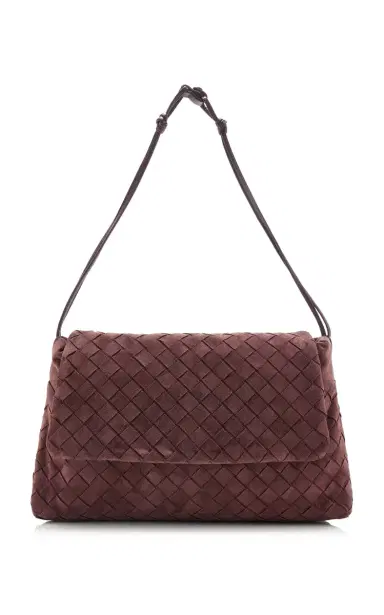 Bottega Veneta Giorno Intrecciato Suede Clutch | Thumbnail 1 Bottega Veneta Giorno Intrecciato Suede Clutch | Thumbnail 1