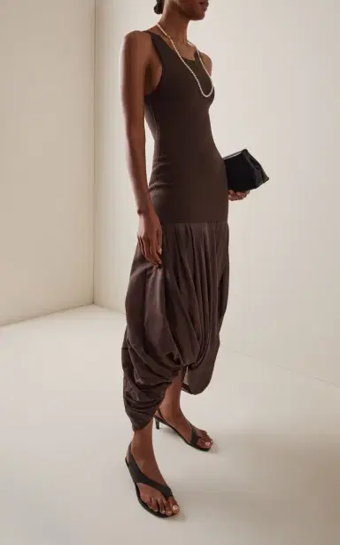 TOTEME Cocoon Ruffled Jersey Midi Skirt | Thumbnail 2 TOTEME Cocoon Ruffled Jersey Midi Skirt | Thumbnail 2