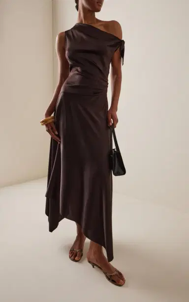 STAUD Portia Silk-Blend Midi Dress | Thumbnail 2 STAUD Portia Silk-Blend Midi Dress | Thumbnail 2