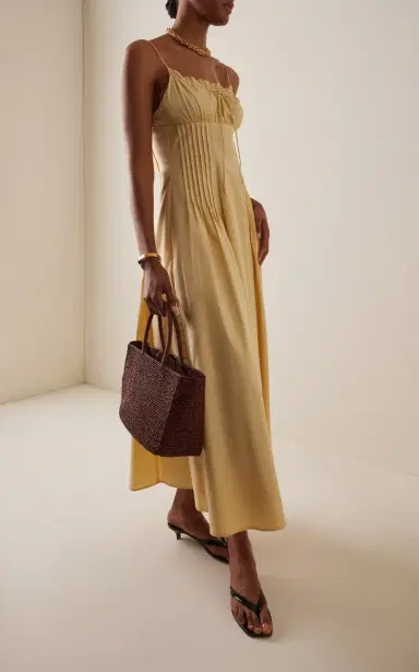 Staud Margi Ruffled Cotton-Blend Maxi Dress | Thumbnail 2 Staud Margi Ruffled Cotton-Blend Maxi Dress | Thumbnail 2