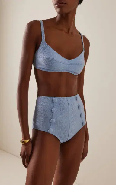 Lisa Marie Fernandez Seersucker Balconette High-Waist Bikini | Thumbnail 2 Lisa Marie Fernandez Seersucker Balconette High-Waist Bikini | Thumbnail 2