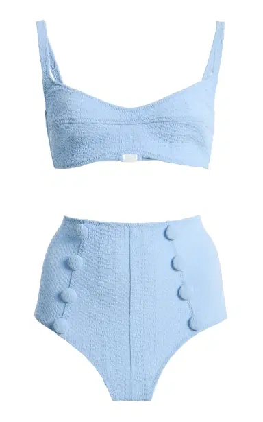 Lisa Marie Fernandez Seersucker Balconette High-Waist Bikini | Thumbnail 1 Lisa Marie Fernandez Seersucker Balconette High-Waist Bikini | Thumbnail 1
