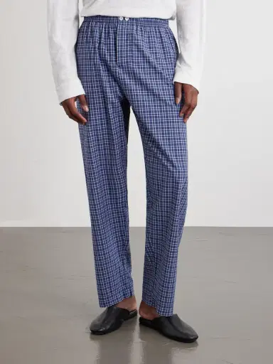 Tekla Straight-Leg Checked Organic Cotton-Poplin Pyjama Trousers - Men | Thumbnail 3 Tekla Straight-Leg Checked Organic Cotton-Poplin Pyjama Trousers - Men | Thumbnail 3