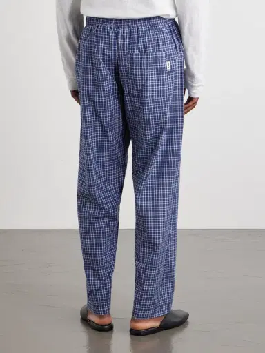 Tekla Straight-Leg Checked Organic Cotton-Poplin Pyjama Trousers - Men | Thumbnail 4 Tekla Straight-Leg Checked Organic Cotton-Poplin Pyjama Trousers - Men | Thumbnail 4