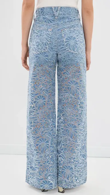 Veronica Beard Jean Taylor Floral Burnout Jeans Lkshre | Thumbnail 3 Veronica Beard Jean Taylor Floral Burnout Jeans Lkshre | Thumbnail 3