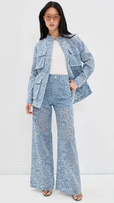 Veronica Beard Jean Taylor Floral Burnout Jeans Lkshre | Thumbnail 5 Veronica Beard Jean Taylor Floral Burnout Jeans Lkshre | Thumbnail 5