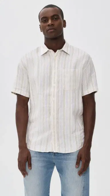 NN07 Deon triped Linen Shirt Mint tripe | Thumbnail 2 NN07 Deon triped Linen Shirt Mint tripe | Thumbnail 2