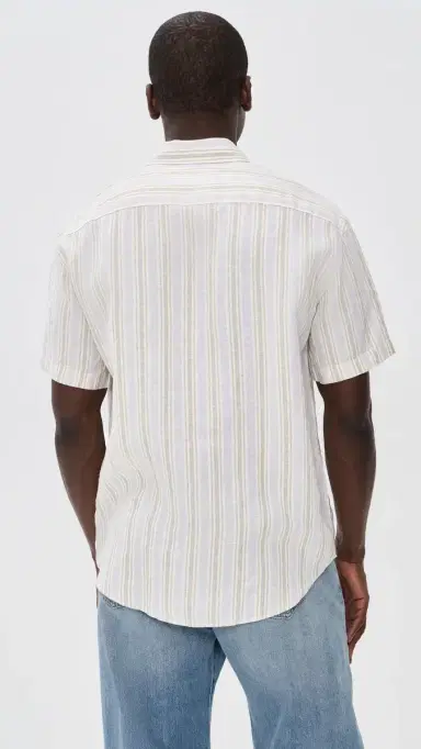 NN07 Deon triped Linen Shirt Mint tripe | Thumbnail 3 NN07 Deon triped Linen Shirt Mint tripe | Thumbnail 3