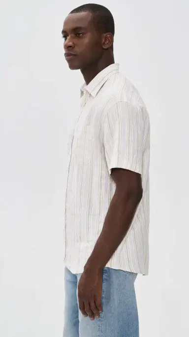 NN07 Deon triped Linen Shirt Mint tripe | Thumbnail 4 NN07 Deon triped Linen Shirt Mint tripe | Thumbnail 4